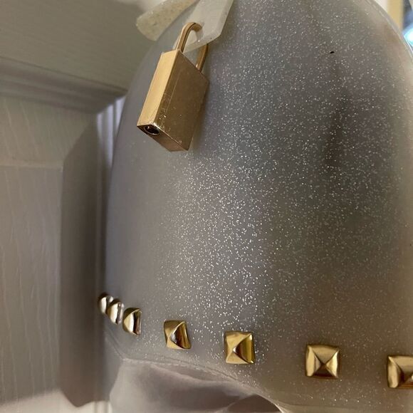 COPY - Candy jelly translucent silicone handbag with glitter texture and gold s… - Picture 2 of 8